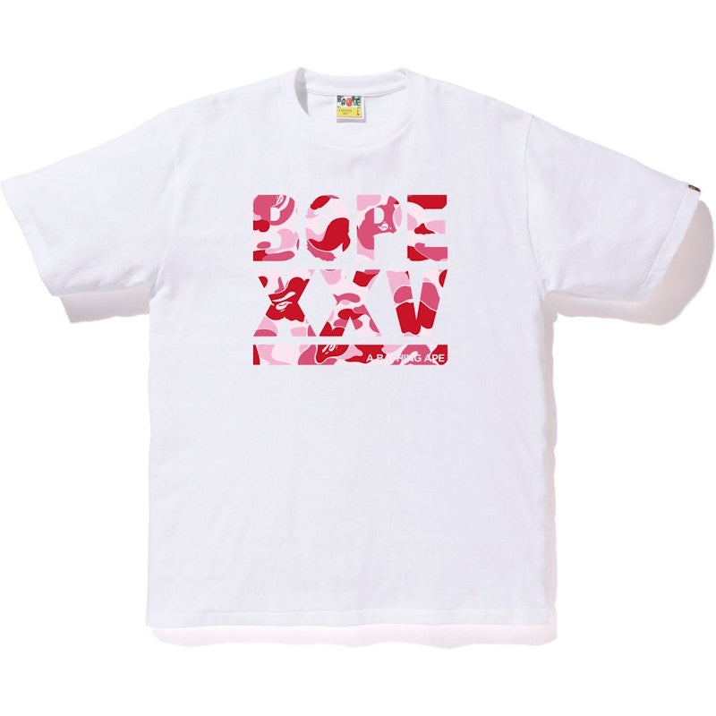 BAPE XXV Cities Camo Logo Tee White/Pink
