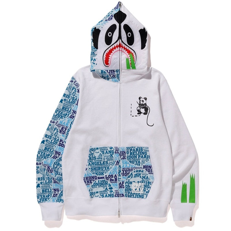 BAPE XXV Cities Camo Panda Full Zip Hoodie White/Blue
