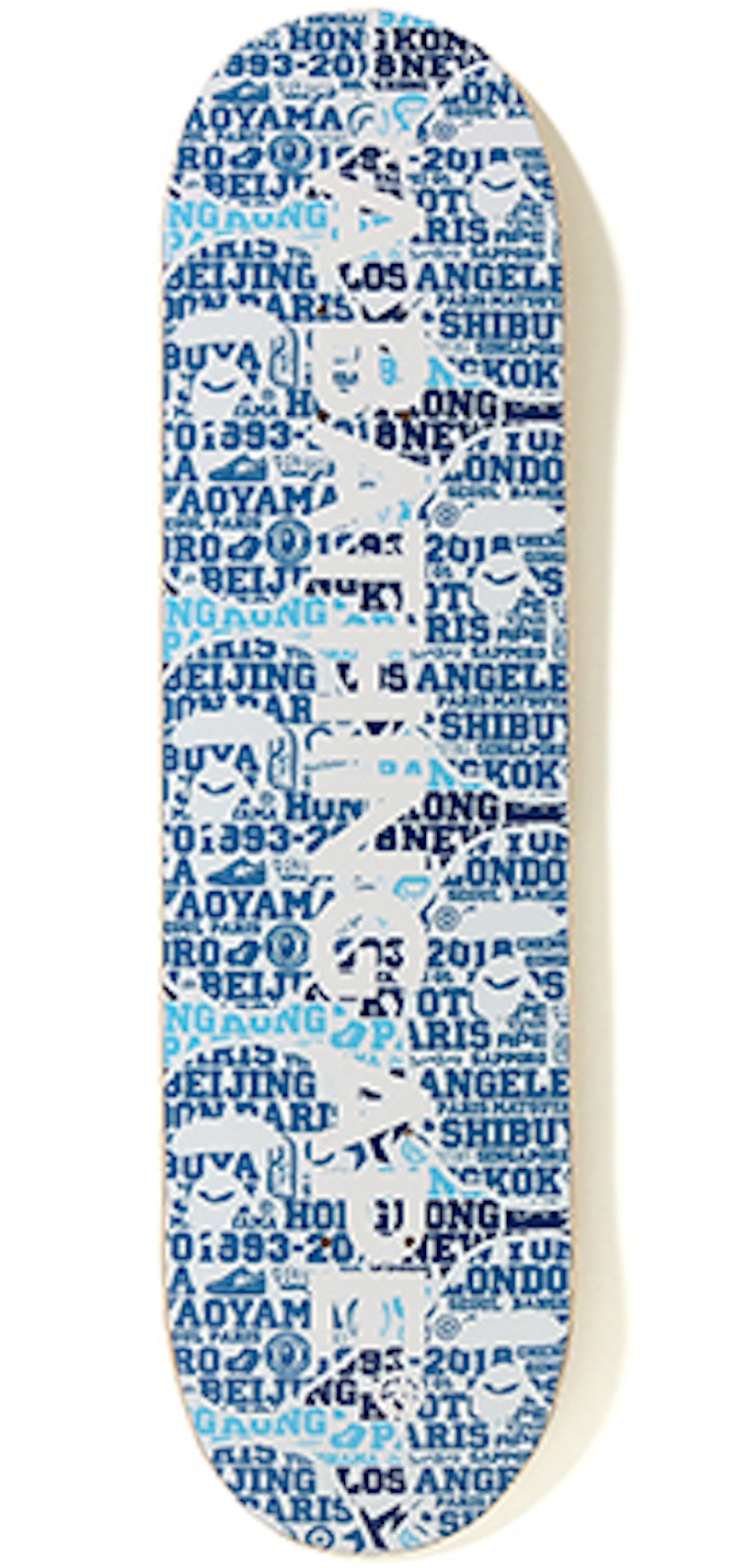BAPE XXV Cities Camo Skateboard Deck Blue