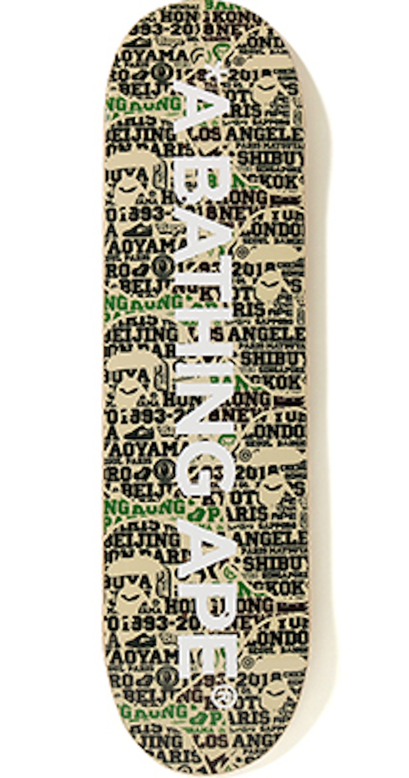 BAPE XXV Cities Camo Skateboard Deck Green