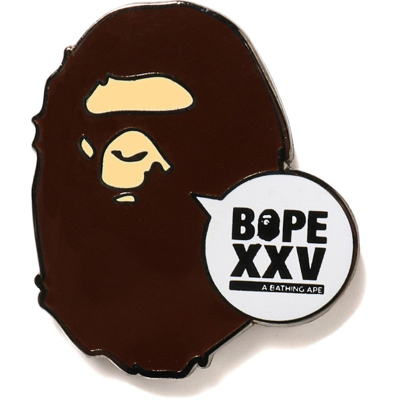 BAPE XXV Pintrill Ape Head Pins Brown