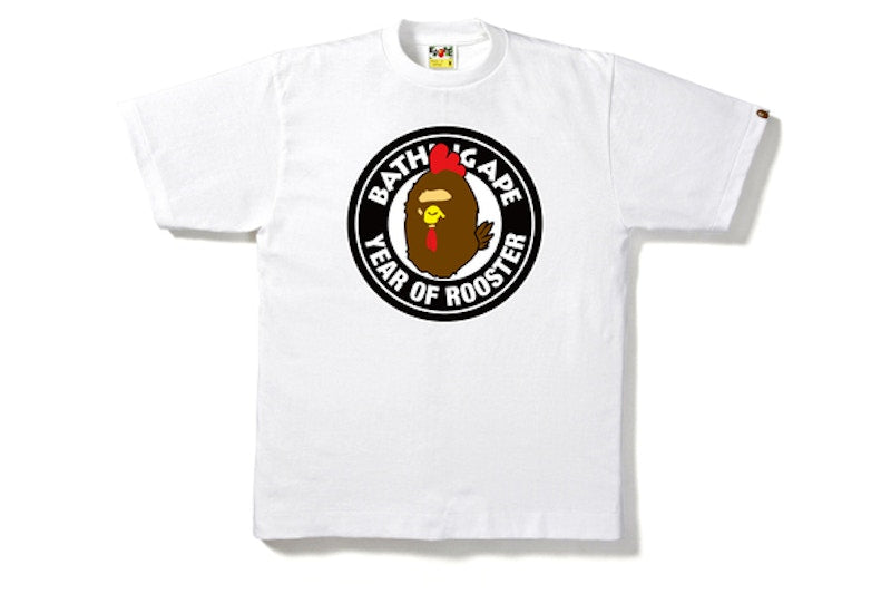 BAPE Year of Rooster BWS Tee White/Brown