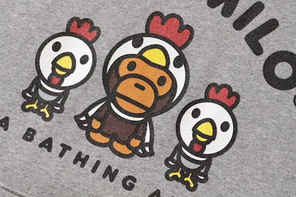 BAPE Year of Rooster Milo Pullover Hoodie Gray