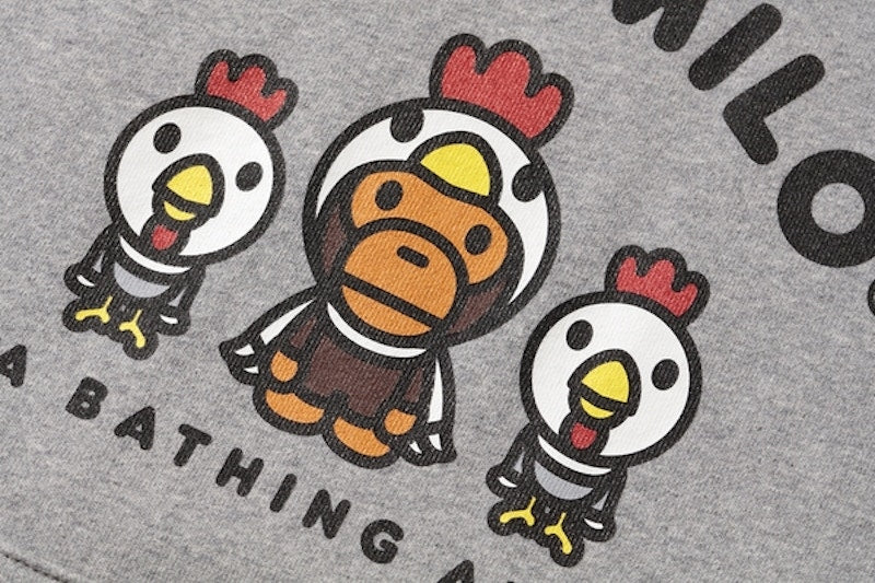 BAPE Year of Rooster Milo Pullover Hoodie Gray