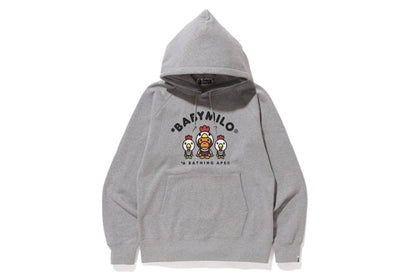 BAPE Year of Rooster Milo Pullover Hoodie Gray