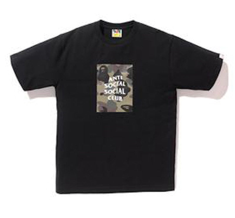 BAPE x Anti Social Social Club 1st Camo Box Tee (FW19) Black/Green Camo