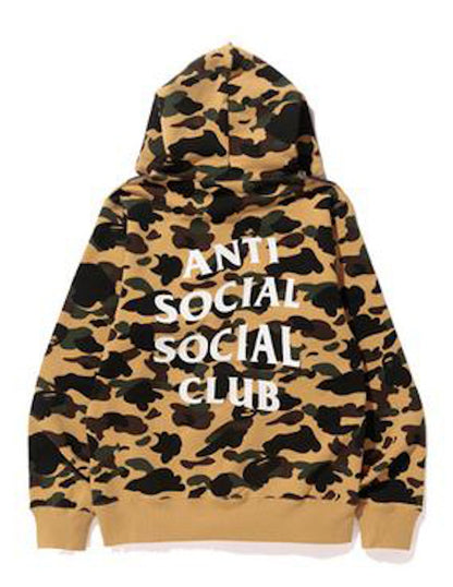 BAPE x Anti Social Social Club 1st Camo Pullover Hoodie (FW19) Yellow Camo