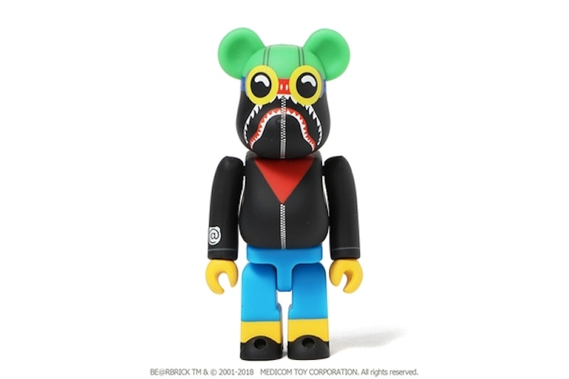 Bearbrick x Hebru Brantley Flyboy Shark 100% Bearbrick Black