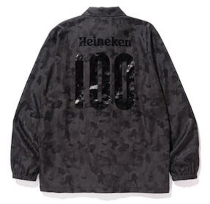 BAPE x Heineken 100 Jacquard Camo Coaches Jacket Black