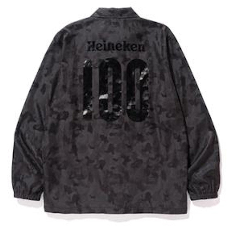 BAPE x Heineken 100 Jacquard Camo Coaches Jacket Black