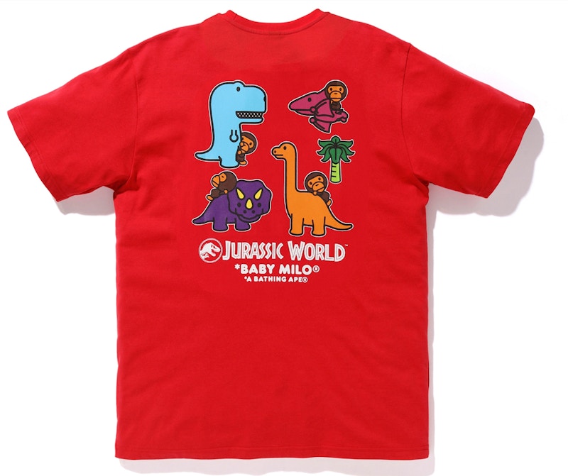 BAPE x Jurassic World Baby Milo Dinosaur Tee Red