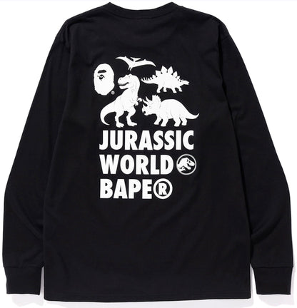 BAPE x Jurassic World Warning Long Sleeve Tee Black
