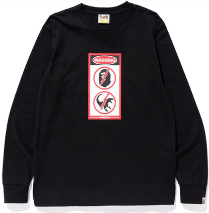 BAPE x Jurassic World Warning Long Sleeve Tee Black
