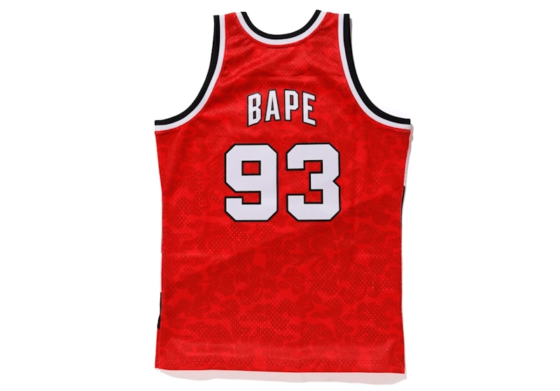BAPE x Mitchell & Ness Blazers ABC Basketball Swingman Jersey Burgundy