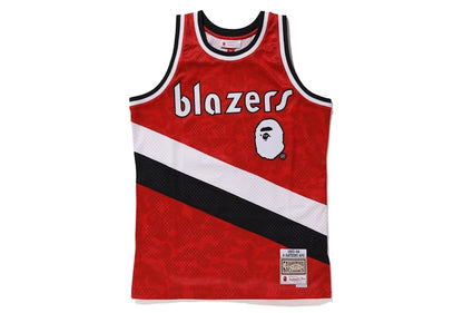 BAPE x Mitchell & Ness Blazers ABC Basketball Swingman Jersey Burgundy