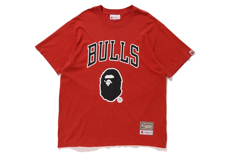 BAPE x Mitchell & Ness Bulls Tee Red