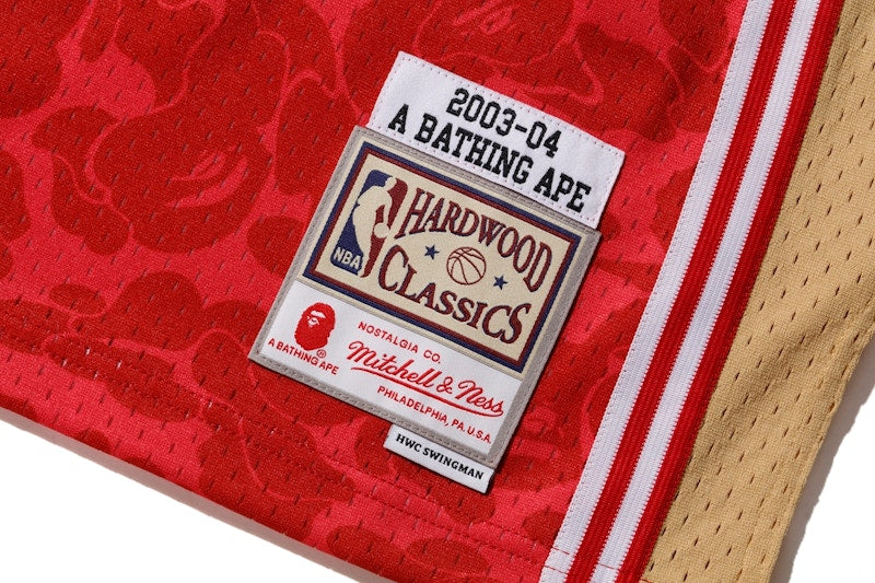 BAPE x Mitchell & Ness Cavs ABC Basketball Swingman Jersey Burgundy