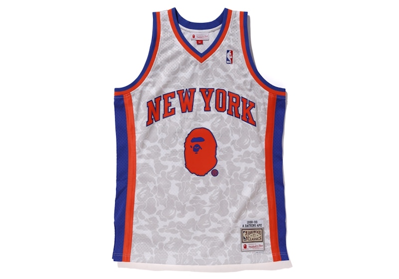BAPE x Mitchell & Ness Knicks ABC Basketball Swingman Jersey White