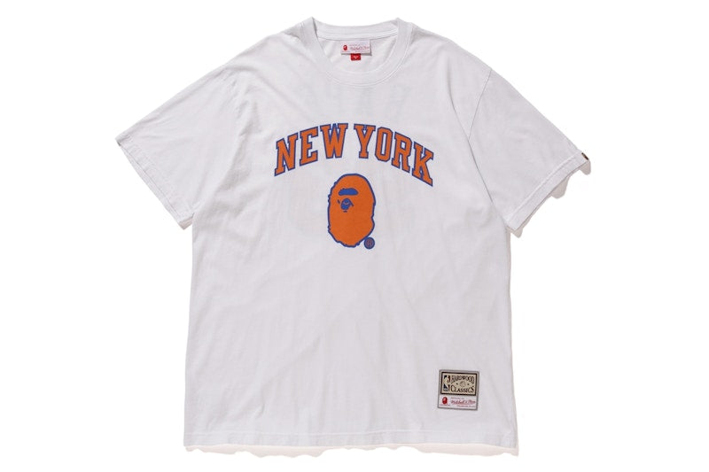BAPE x Mitchell & Ness Knicks Tee White