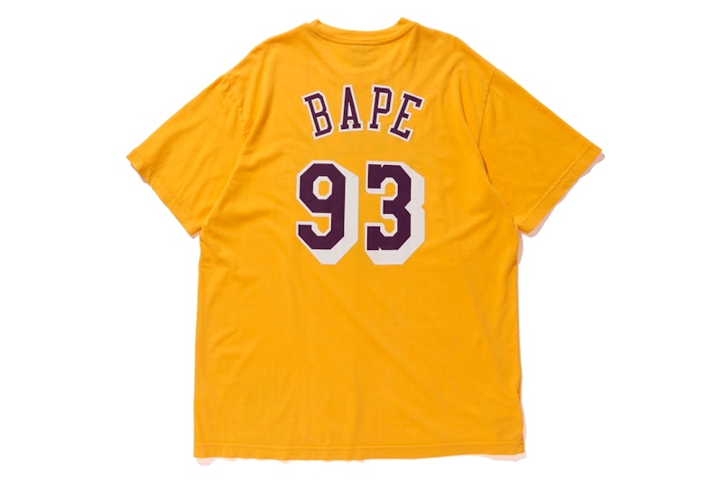 BAPE x Mitchell & Ness Lakers Tee Yellow