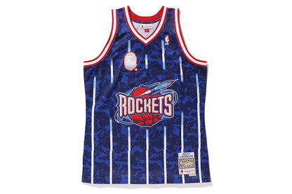 BAPE x Mitchell & Ness Rockets ABC Basketball Swingman Jersey Navy