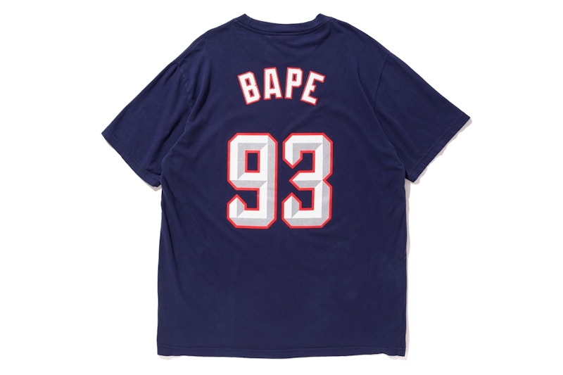 BAPE x Mitchell & Ness Rockets Tee Navy