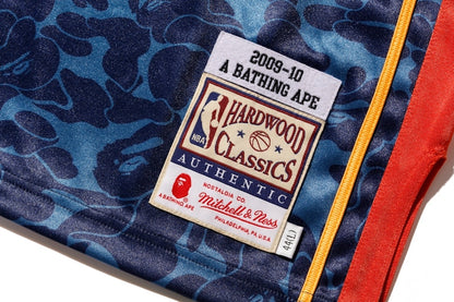 BAPE x Mitchell & Ness Warriors ABC Basketball Authentic Jersey Navy