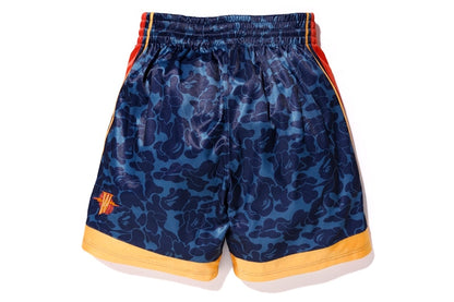 BAPE x Mitchell & Ness Warriors ABC Basketball Authentic Shorts Navy