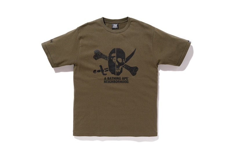 BAPE x Neighborhood Ape & Skull Tee Olive
