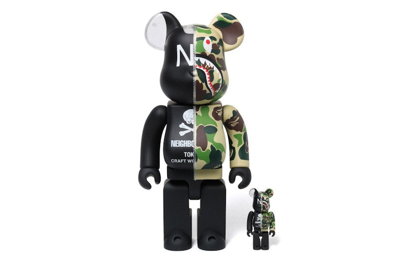 Bearbrick x Neighborhood x Medicom 100% & 400% Bearbrick Black