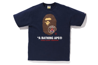 BAPE x PSG Ape Head Tee Navy
