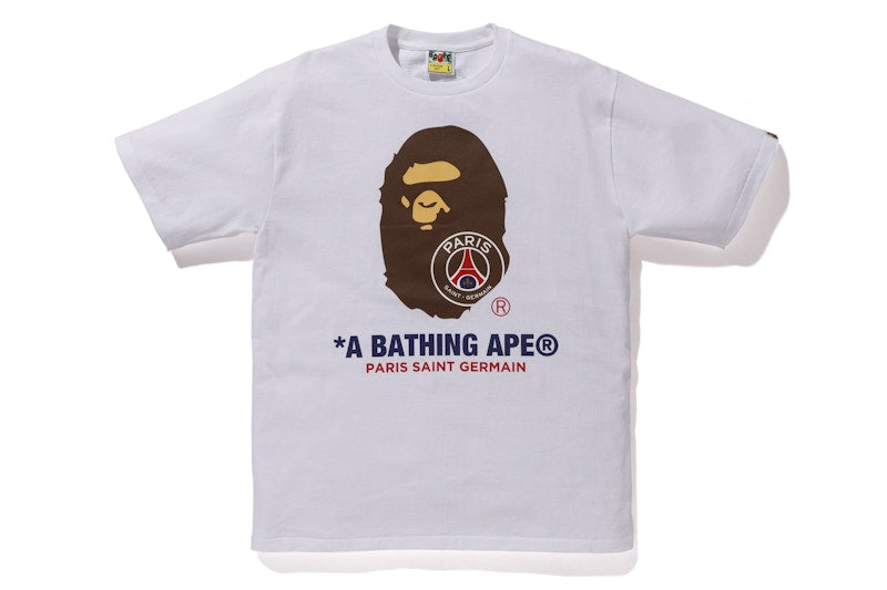BAPE x PSG Ape Head Tee White