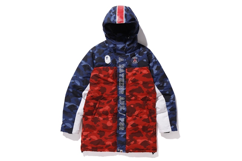 BAPE x PSG Long Down Jacket Navy