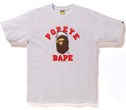 BAPE x Popeye Ape Head College Tee White