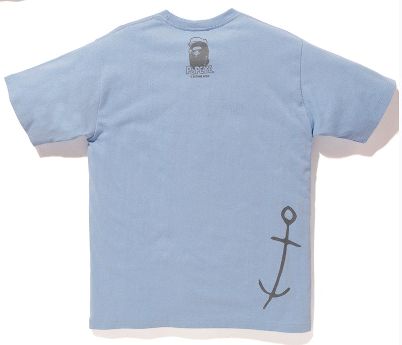 BAPE x Popeye Ape Head Tee Light Blue