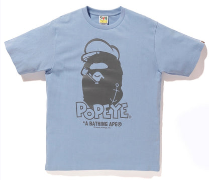BAPE x Popeye Ape Head Tee Light Blue