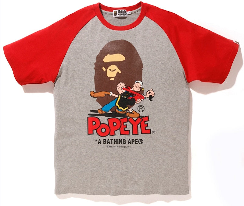 BAPE x Popeye Raglan Tee Red