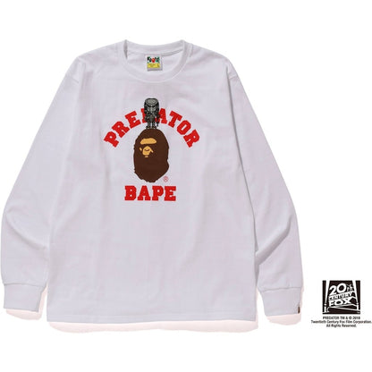 BAPE x Predator College Long Sleeve Tee White