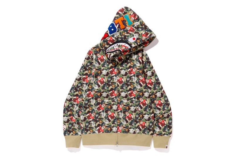BAPE x Ralph Breaks the Internet ABC Shark Full Zip Hoodie Green
