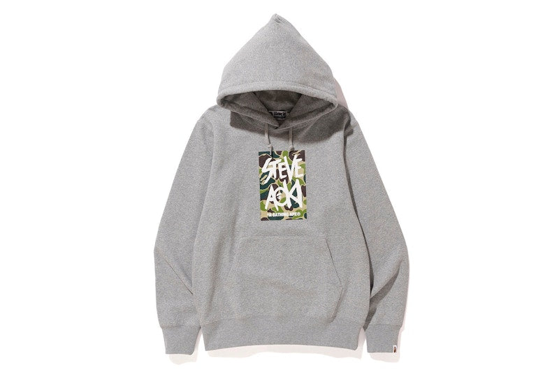 BAPE x Steve Aoki Pullover Hoodie Grey
