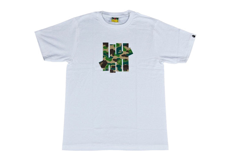 BAPE x Undefeated 5 Strike Tee White/Green Camo