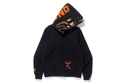 BAPE x Undefeated Double Shark Full Zip Hoodie Black