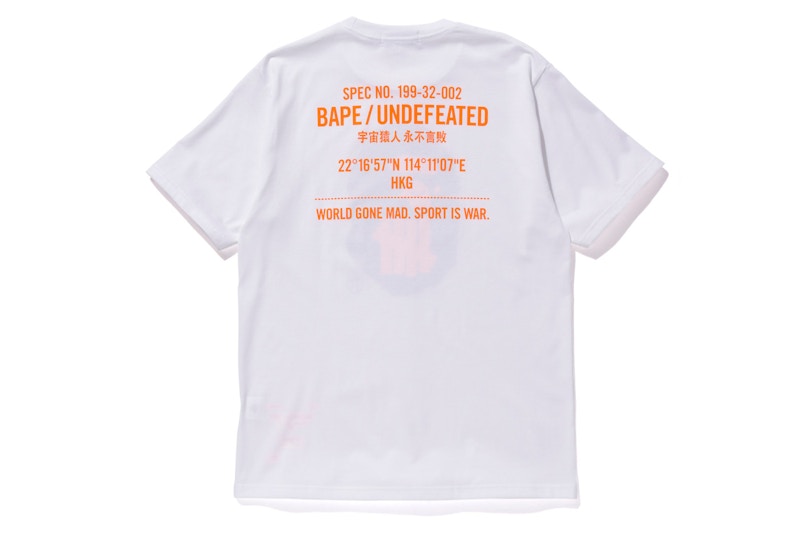 BAPE x Undefeated Sport Is War Ape Head Tee White