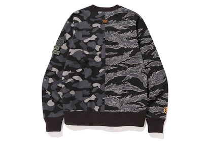 BAPE x Undefeated Tiger Shark Half Crewneck Black