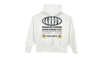 Barrow Logo Print Hoodie Cream