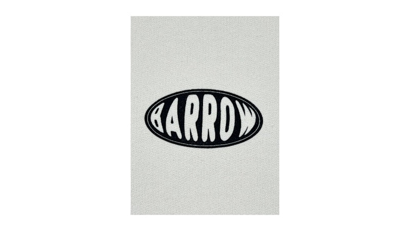 Barrow Logo Print Hoodie Cream