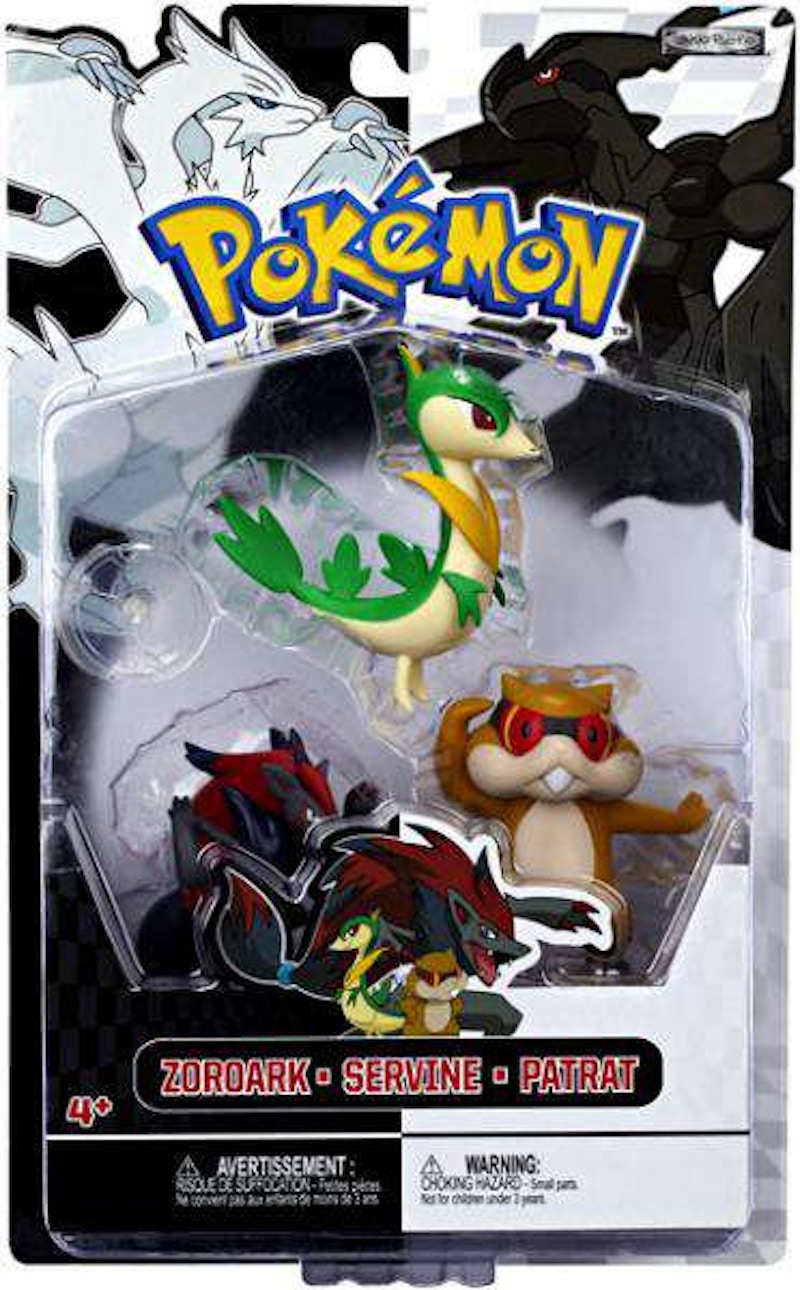 Basic Fun Pokemon Series 3 Basic Servine, Patrat & Zoroark Figure (Set of 3)