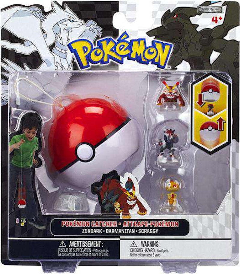 Basic Fun Pokemon Series 3 Catcher Zoroark, Darmanitan & Scraggy Figure (Set of 3)