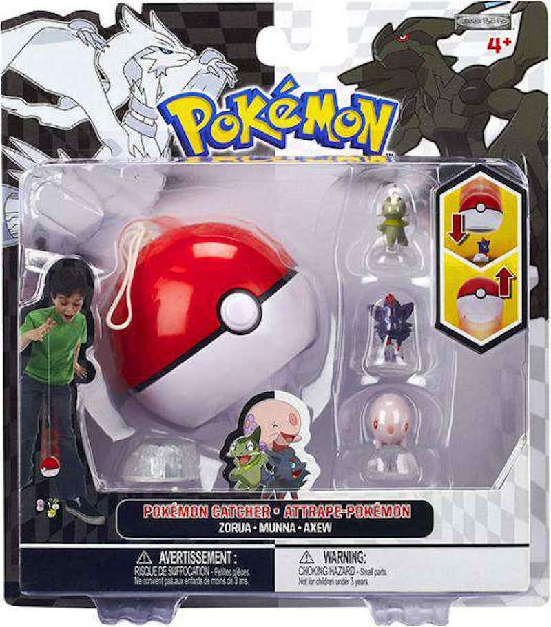 Basic Fun Pokemon Series 3 Catcher Zorua, Munna & Axew Figure (Set of 3)