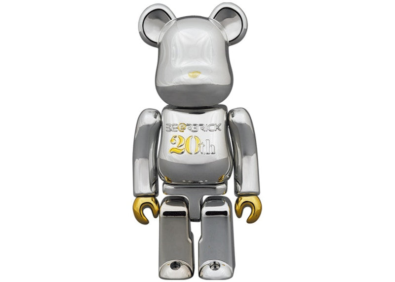 Bearbrick 20th Anniversary 100% & 400% Set Gold & Silver Chrome Ver.